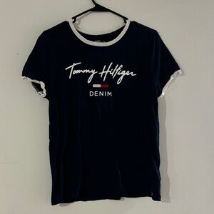 Tommy Hilfiger Denim Tee in Navy and White